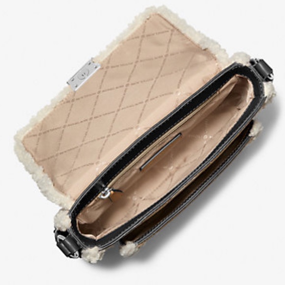 MICHAEL KORS Bradshaw Medium Suede and Faux Shearling Messenger Bag
Black 
NWT - Picture 2 of 16